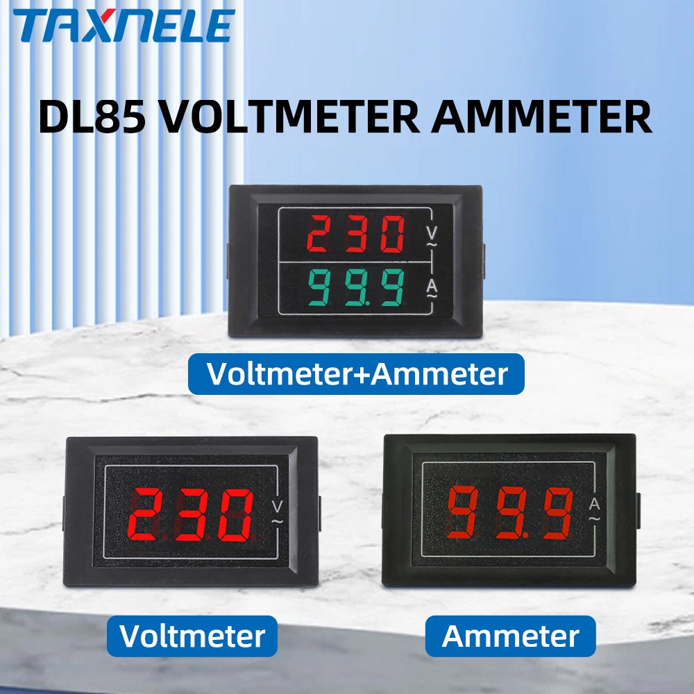 AC โวลต์มิเตอร์แบบดิจิตอลแอมป์มิเตอร์ 60-500V 220V 0-100A DL85 Dual Display แรงดันไฟฟ้า Current Meter โวลต์ Amp
