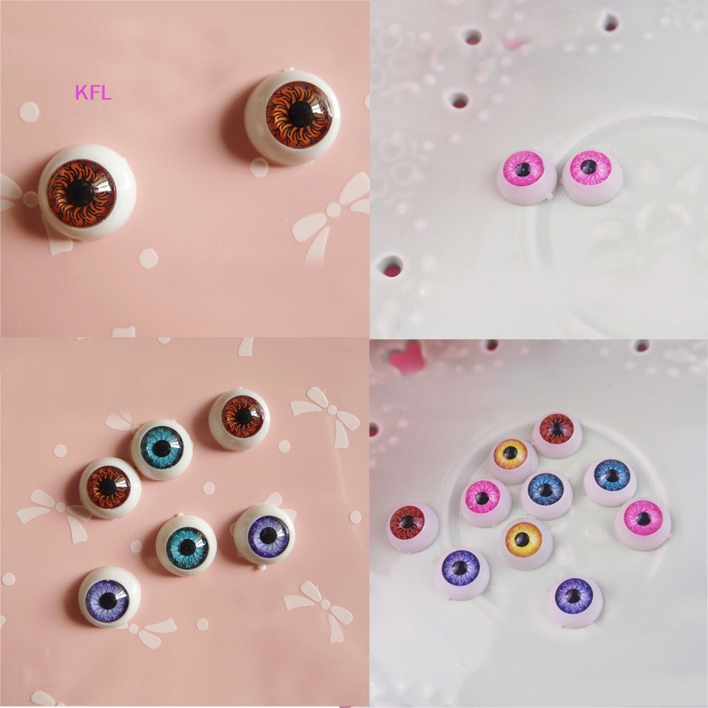 (KFL) ลูกตาอะคริลิค ทรงกลม ขนาด 12 มม. สําหรับตุ๊กตาหมี DIY 1 คู่ ต่อชุด