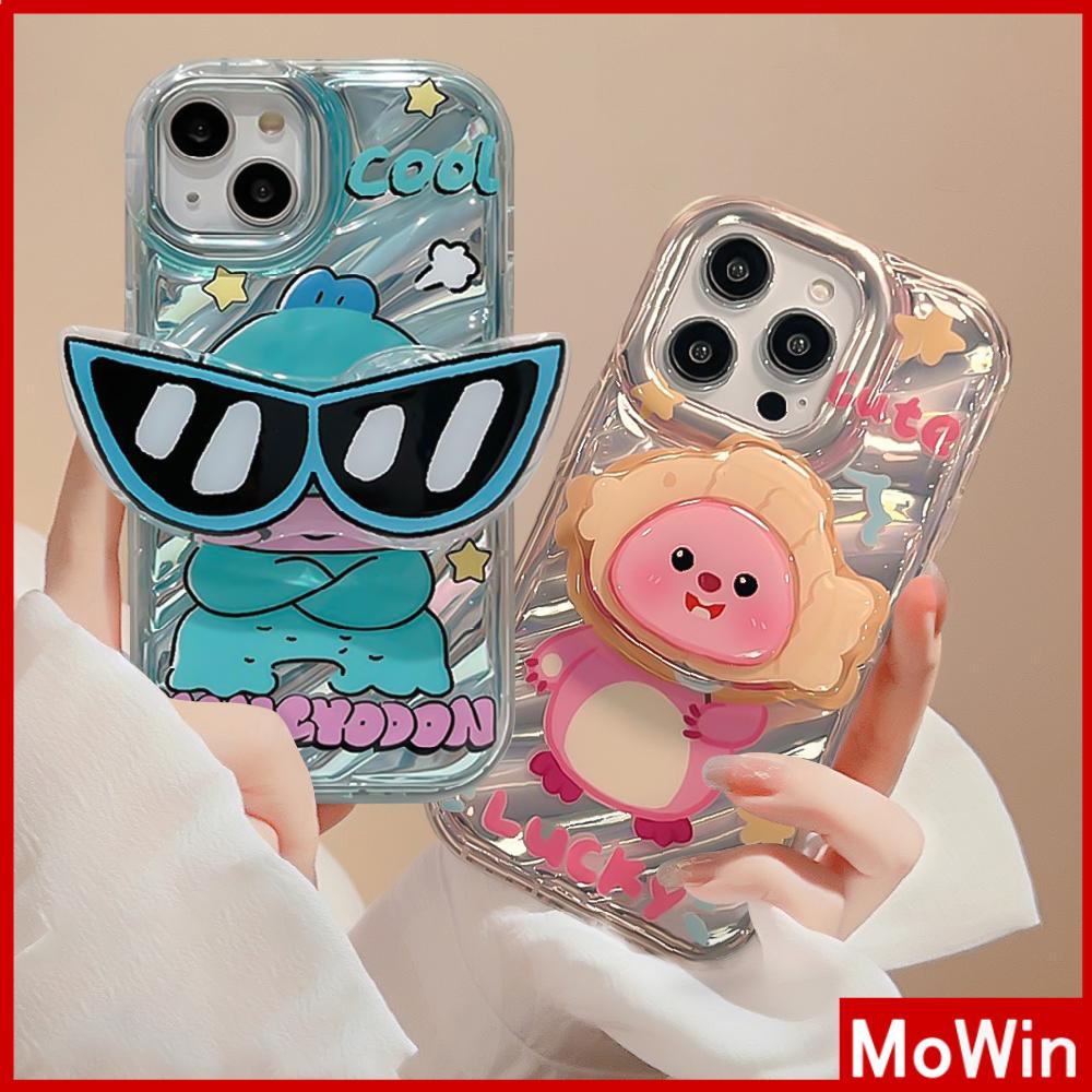 Mowin - เข้ากันได้สำหรับ 15 เคสไอโฟน11 เคส iphone 11 กรณีวงเล็บเลเซอร์ CLEAR เคสโทรศัพท์ TPU Soft Case ถุงลมนิรภัยผู้ถือด้ามจับน่ารักการ์ตูน Beaver Clownfish เข้ากันได้กับ 14 13 12 XR XS 7 8