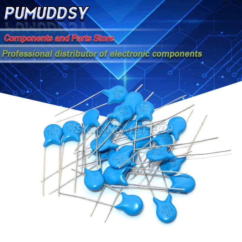 20PCS แรงดันไฟฟ้าเซรามิคตัวเก็บประจุ 1KV 2KV 3KV 5PF 30PF 47PF 56PF 100PF 220PF 1NF 2.2NF 3.3NF 4.7N