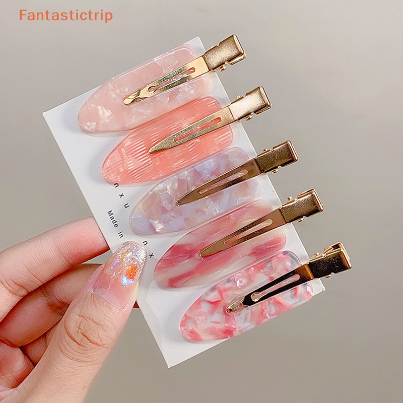 Fantastictrip เรียบง่าย ซากุระ สีชมพู ไร้รอยต่อ กิ๊บติดผม ผู้หญิง แผ่นอะซิเตท ไม่งอ เรียบ คลิปปากเป็ด กิ๊บติดผม เครื่องมือจัดแต่งทรงผม แฟชั่น