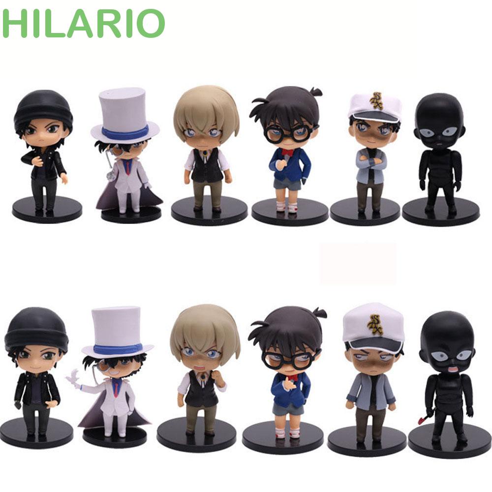 Hilario โมเดลตุ๊กตาฟิกเกอร์ นักสืบโคนัน Heiji Furuya Rei Akai Shuuichi Kiddo Hattori Edogawa Konan ขนาดเล็ก 6 ชิ้น ต่อชุด