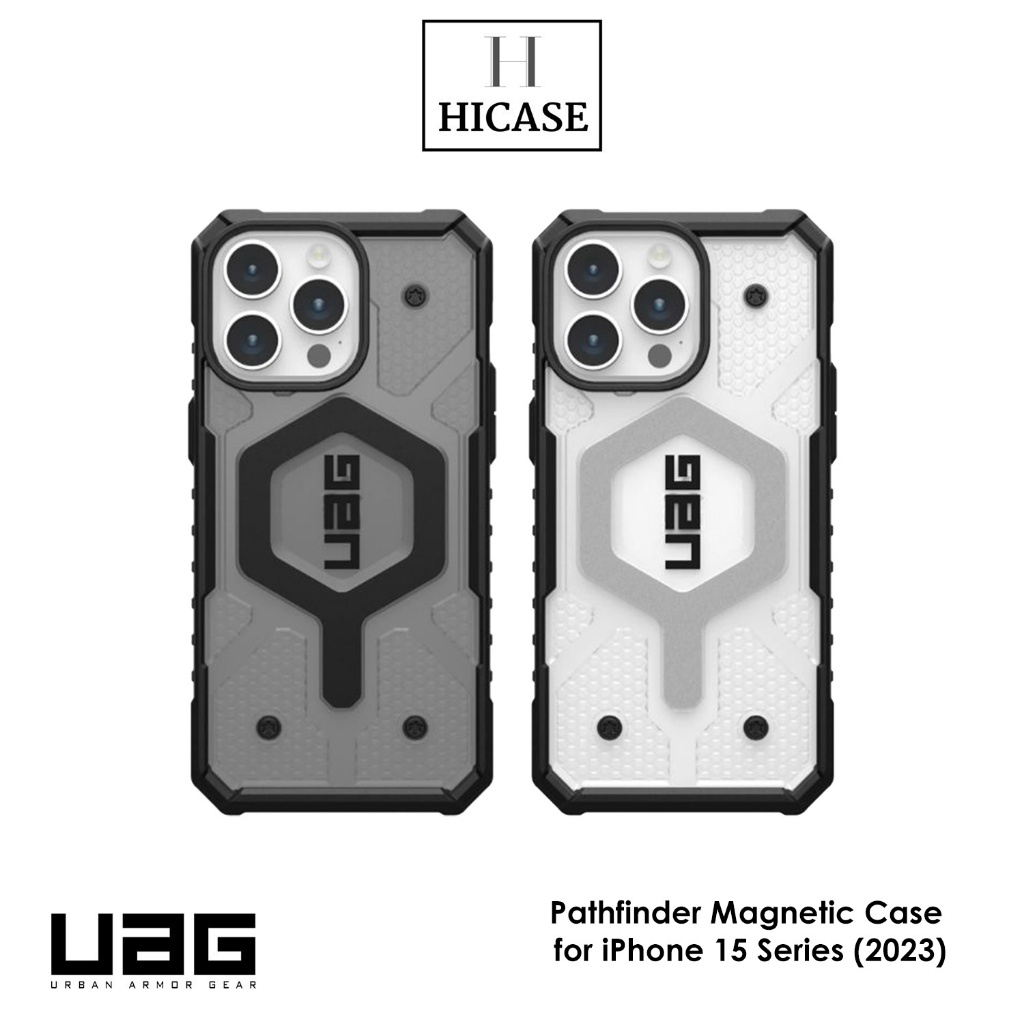 UAG iPhone 14 13 Pro Max  iPhone 13 Pro Max iPhone 13 iPhone 14 Pathfinder Magnetic Drop Resistant Transparent Phone Case (Ash | Ice)