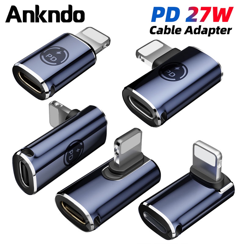Ankndo PD27W อะแดปเตอร์แปลงสายชาร์จ Type C เป็น iOS สําหรับ I-Phone I-Pad Data Sync