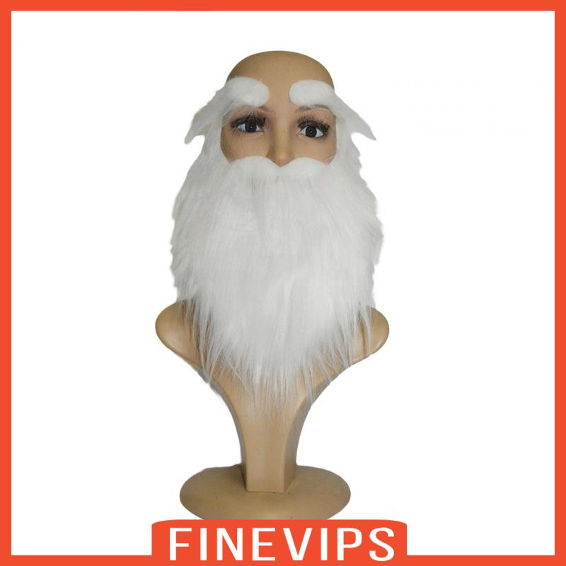 [Finevips] หนวดเคราปลอม ซานต้าครอส ยาว สีขาว สําหรับผู้ใหญ่ เด็ก คอสเพลย์ ปาร์ตี้