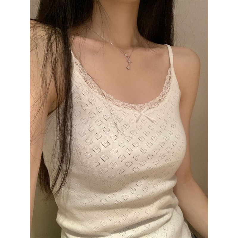 Brandy-melaville เสื้อสายเดี่ยว เข้ารูป ขอบลูกไม้ ขนาดเล็ก สําหรับผู้หญิง