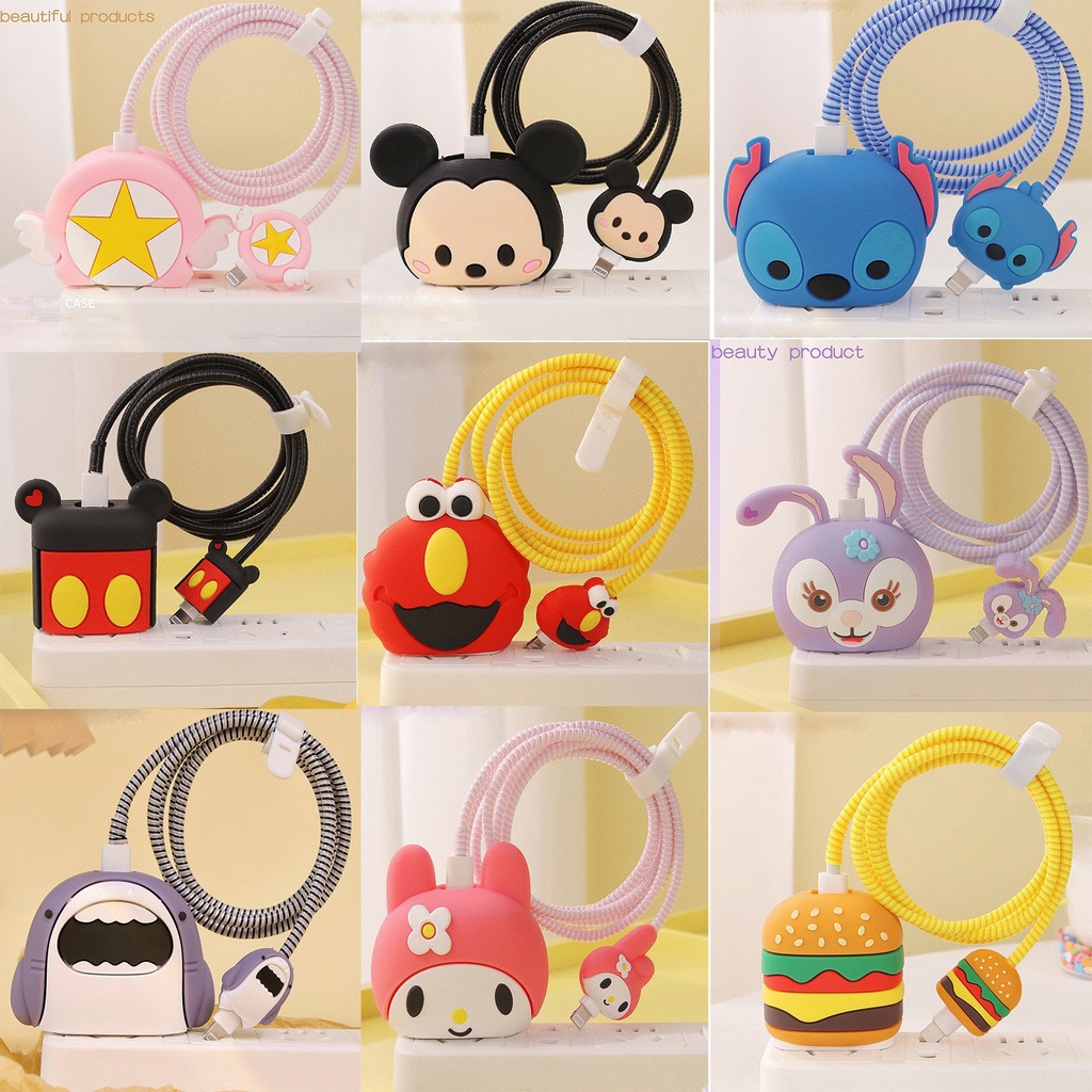 Mango 4 in 1 เคสซิลิโคน ลายการ์ตูนหนู กระต่าย แมว หมี สําหรับ Apple iPhone iPad 18W 20W