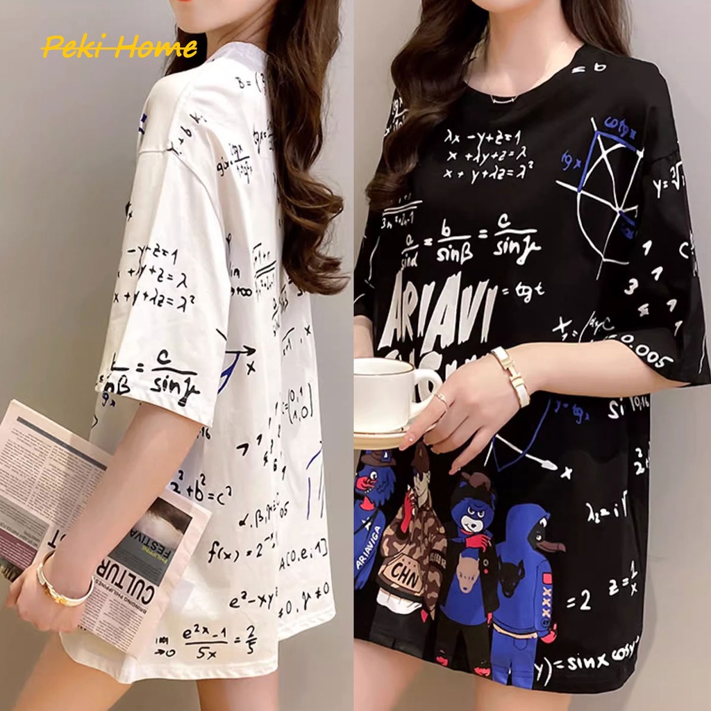 เสื้อผ้าเกาหลี เสื้อยืดแขนสั้น สกรีนลายอักษร มีสามสี