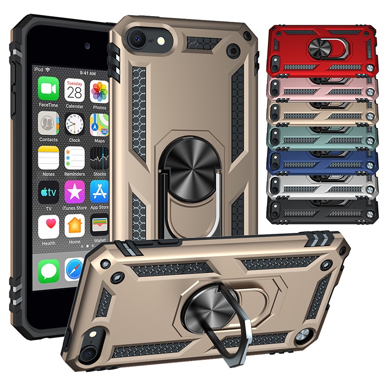 สําหรับ iPod Touch 7 6 5 TH ไฮบริด ทหาร กันกระแทก แหวน ขาตั้ง เคส