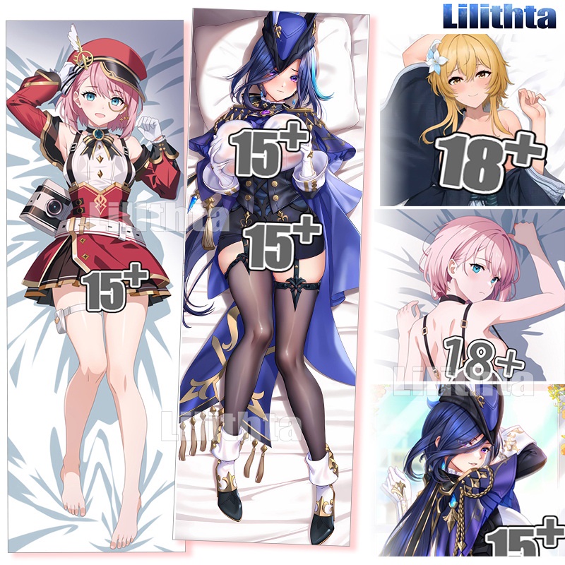 ปลอกหมอน พิมพ์ลายการ์ตูนอนิเมะ Dakimakura Genshin Impact Sharurotto and Clorinde and Lumine Game สํา