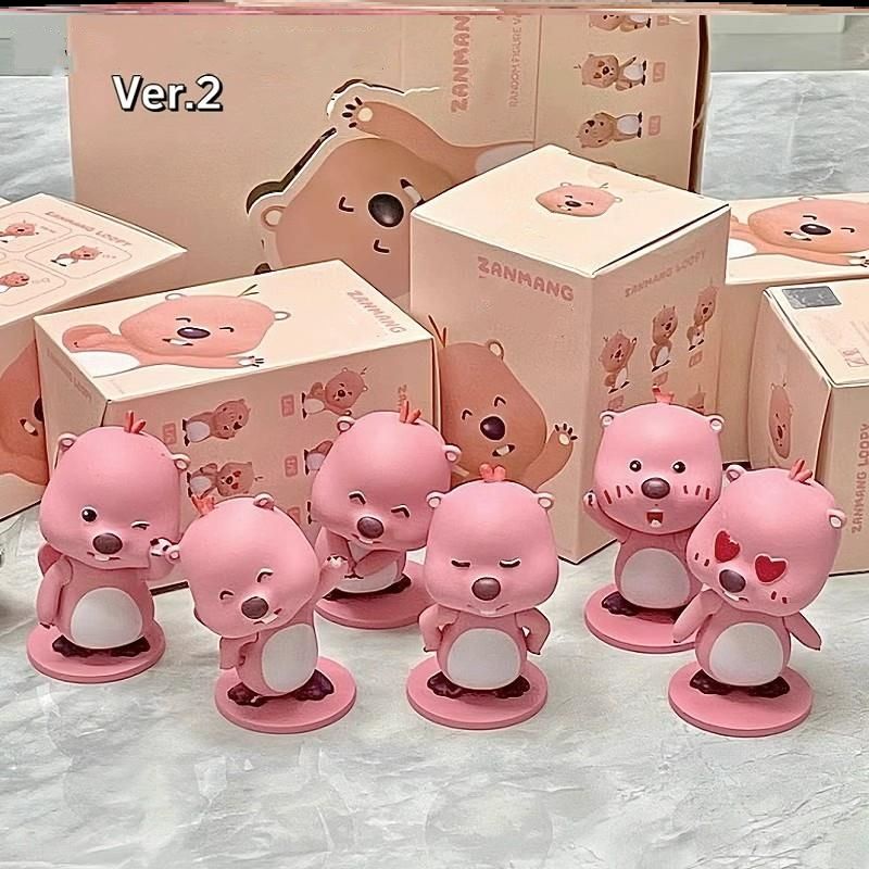 ตุ๊กตาฟิกเกอร์ รูปการ์ตูนเกาหลี ZanmangLoppy Ruby Mystery Box Pink Mouse Little Beaver เหมาะกับของขวัญ สําหรับตกแต่งโต๊ะ