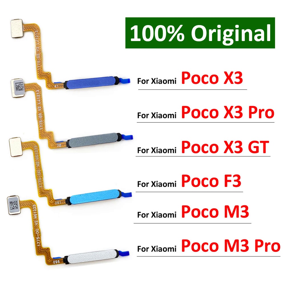 ใหม่เครื่องสแกนลายนิ้วมือสําหรับxiaomi Poco M3 F3 X3 GT Proบ้านปุ่มลายนิ้วมือเมนูกลับKey Sensor FlexสําหรับRedmi 9T