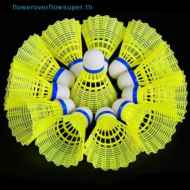 Fsth ลูกแบดมินตัน พลาสติก ไนล่อน ทนทาน สีเหลือง สีขาว สําหรับนักเรียน 1 ชิ้น HH