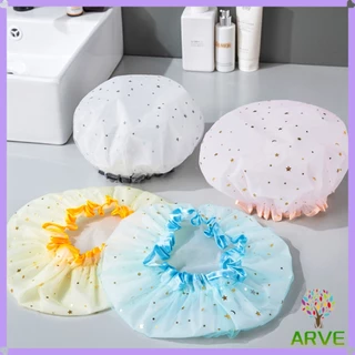 ARVE หมวกคลุมผมอาบน้ํา แบบหนาพิเศษ กันน้ํา สองชั้น ลายน่ารัก Shower cap