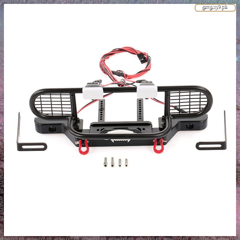 Gengciy9.ph # สําหรับ TRX4 โลหะด้านหน้า Camel Trophy กันชนพร้อมไฟสําหรับ 1/10 RC Crawler รถ Traxxas 