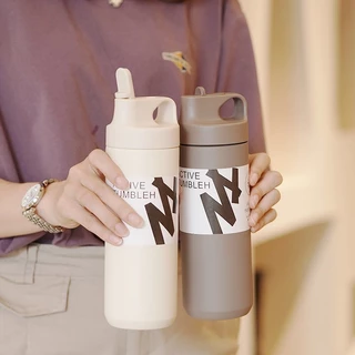 ขวดพกพา 550MLมีหลอดดูดที่ฝา กระติกน้ำร้อน สแตนเลส304เก็บได้ทั้งร้อนและเย็น มีหูหิ้ว ใส่เครื่องดื่มได้ทั้งร้อนและเย็น