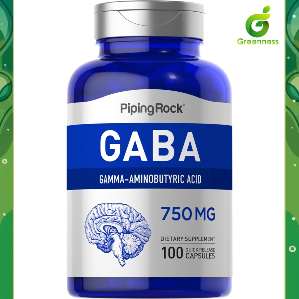 GABA | Gamma Aminobutyric Acid 750 mg. (100แคปซูล)🧠 กาบ้า