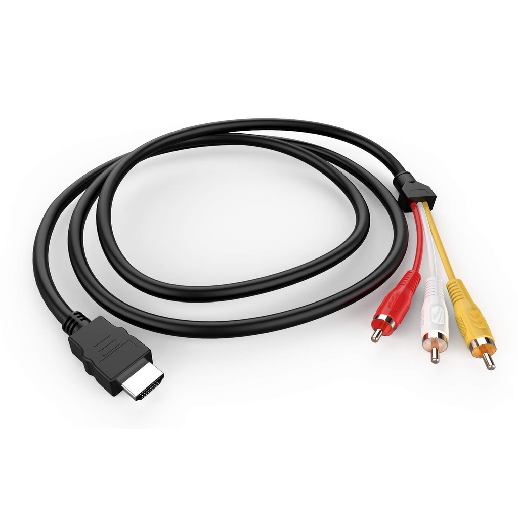 (SG)สาย HDMI to RCA, 1080P - HDMI Male to 3-RCA Video Audio AV Cable Connector Adapter Transmitter f