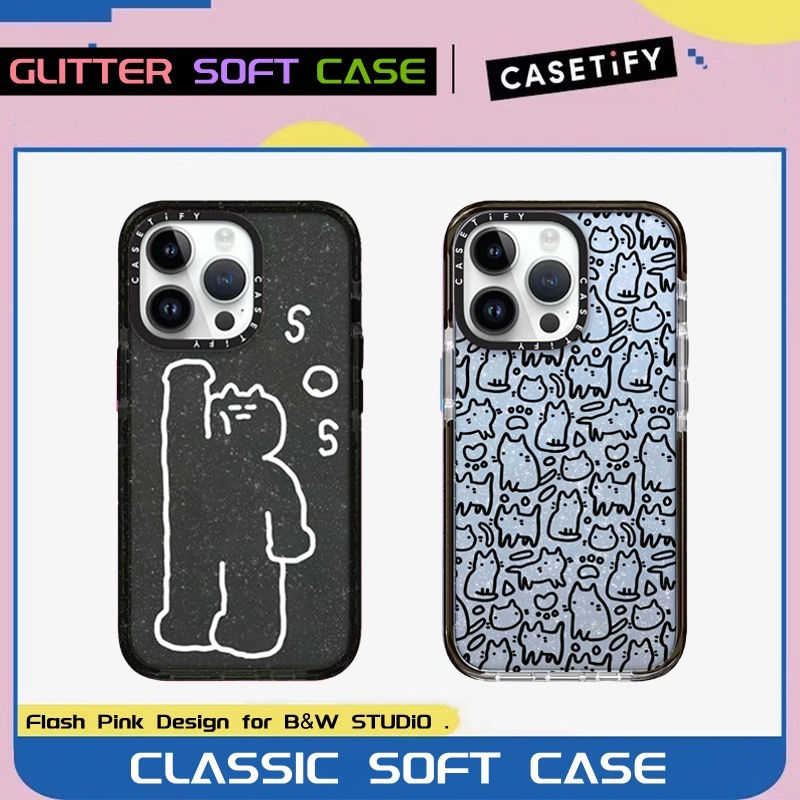 Glitter เคสโทรศัพท์มือถือแบบนิ่ม กันกระแทก ลายแมว สําหรับ IPhone 15 15Pro 15ProMax 14 13 12 11 Pro Max