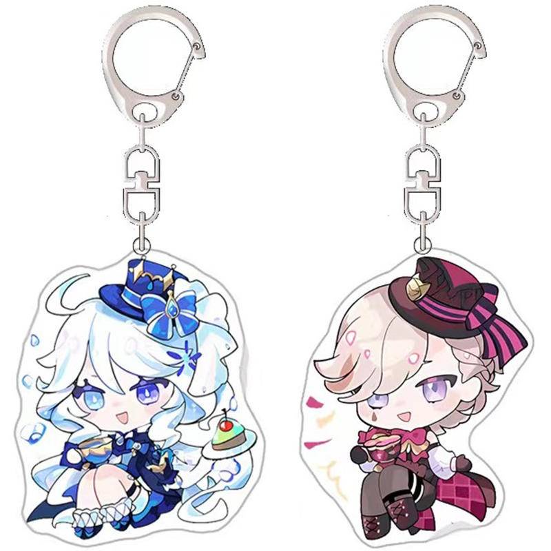 10 รูปแบบเกม Key Chain แหวนน่ารัก Charlotte Focalors Furina Wriothesley Neuvillette Lynette Lyney การ์ตูนพวงกุญแจอุปกรณ์เสริมจี้ของขวัญ - รูปที่ 2
