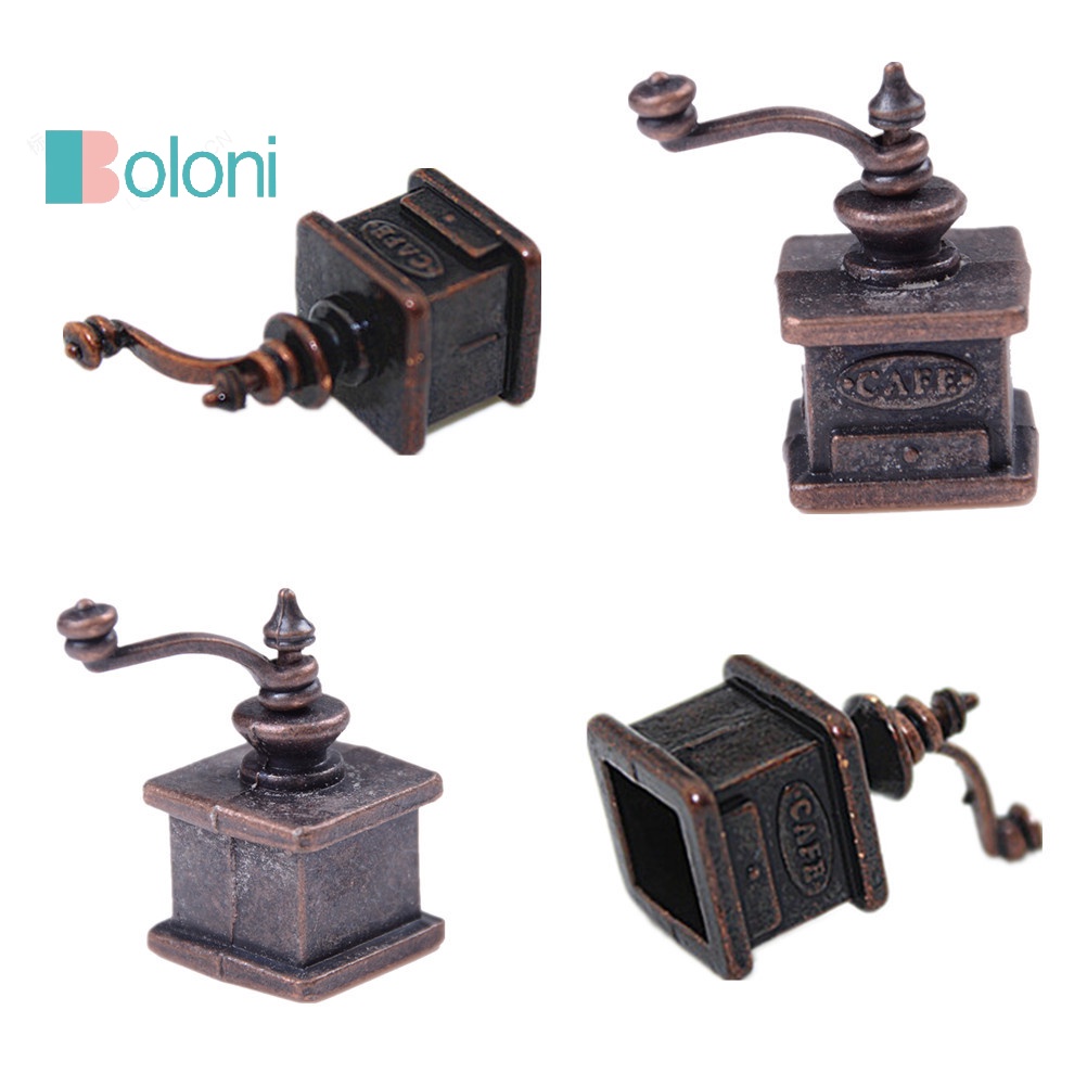 [Boloni] เครื่องบดกาแฟจิ๋ว สไตล์วินเทจ สําหรับตกแต่งบ้านตุ๊กตา 1/12