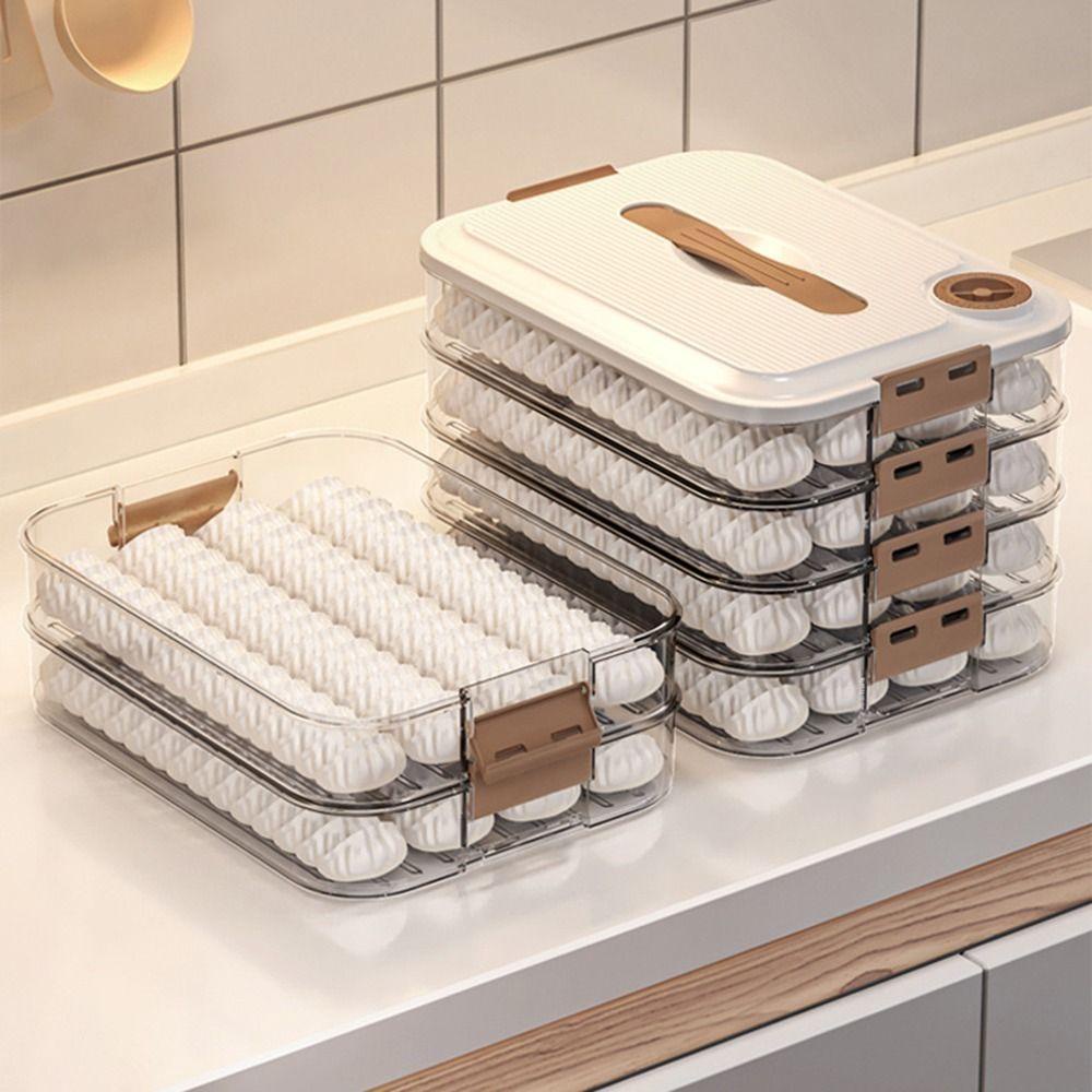 Trendyzone กล่องพลาสติกใส หลายชั้น 1 2 3 4 ชั้น สําหรับเก็บอาหาร เกี๊ยว ในตู้เย็น 1 ชิ้น - รูปที่ 4