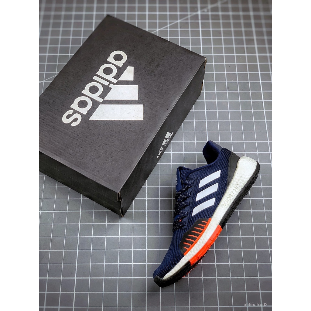 ของแท้ 100% Adidas Pulse Boost hd Wnte U รองเท้าวิ่งระบายอากาศ รองเท้าลำลอง{1st สีน้ำเงินและสีขาว}{