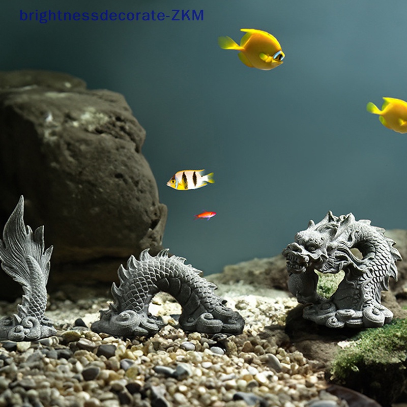 [Brightdecorate] เครื่องประดับหิน รูปมังกร สไตล์จีน สําหรับตกแต่งบ้าน ตู้ปลา 1 ชุด