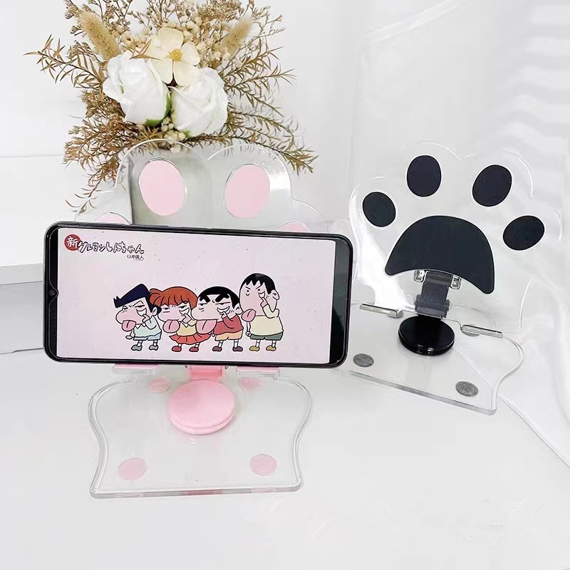 phone หมุนได้ 360 การ์ตูนน่ารักสก์ท็อปที่วางโทรศัพท์มือถือแบบพกพาชั้นวางขนาดเล็กไล่ละครปรับ ขี้เกียจสนับสนุน ขาตั้งพื้น
