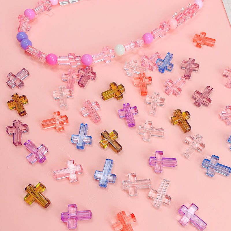 20ชิ้น13*16มิลลิเมตรอุปกรณ์เครื่องประดับ ทําเอง สร้อยข้อมือลูกปัดวัสดุใสสีลูกอมลูกปัดอะคริลิข้ามหลวมลูกปัด