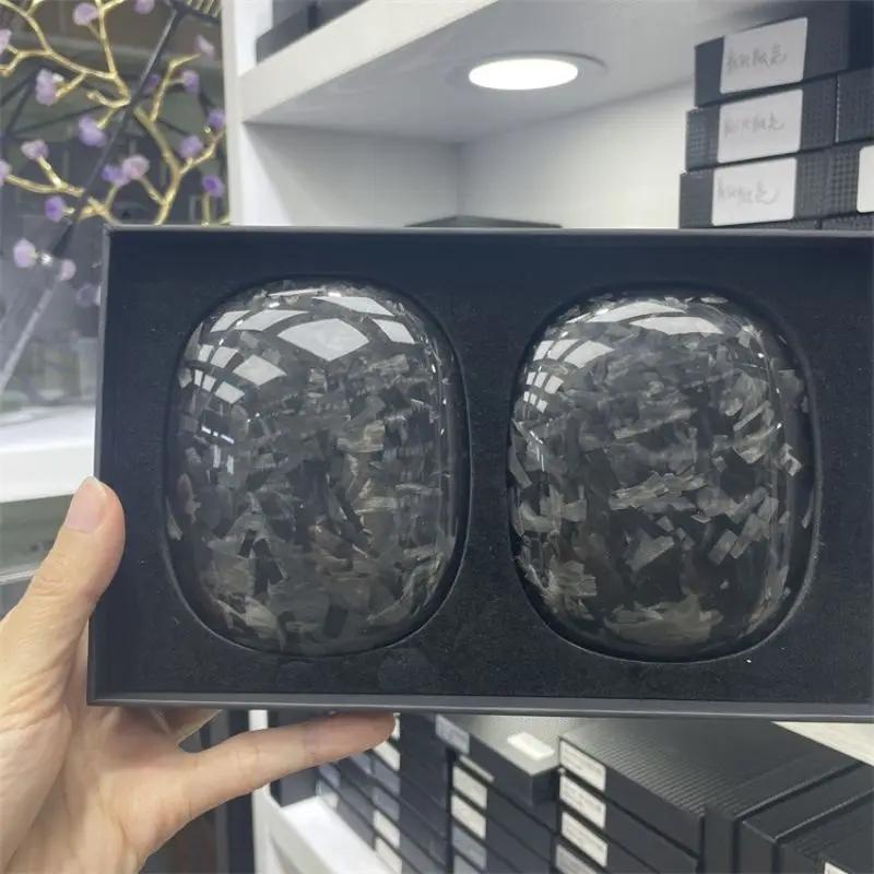 เคสคาร์บอนไฟเบอร์จริงสําหรับ แอปเปิล แอร์พอด สูงสุด หูฟังบลูทูธหรูหราคาร์บอนกระเป๋าปกอุปกรณ์เสริม