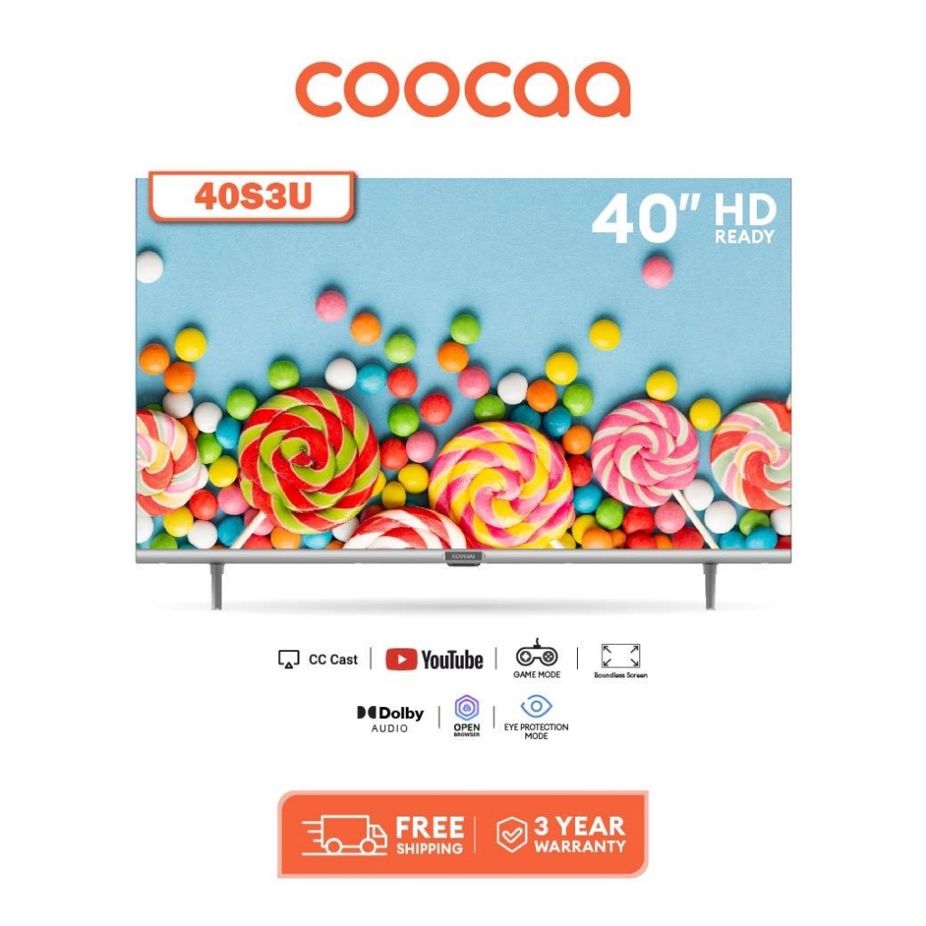 ♡♡ [ประกัน3ปี ] 40S3U ทีวี 40 นิ้ว Inch Smart TV FHD Youtube สามารถมารับที่บ้านได้