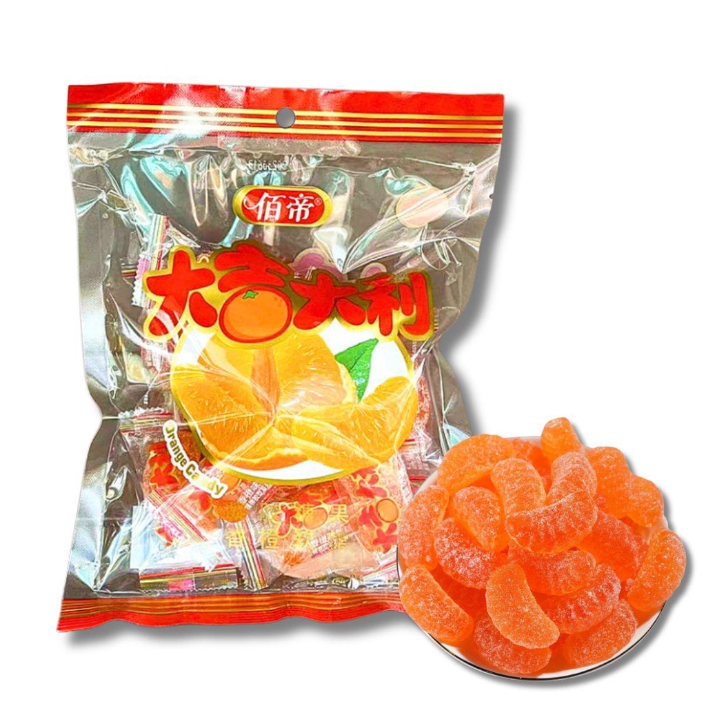 เยลลี่รูปกลีบส้ม รสส้มสดชื่น หอมกลิ่นส้ม Orange Jelly เจลลี่ผลไม้เกร็ดน้ำตาล หนึบหนับ ขนาด 200 กรัม
