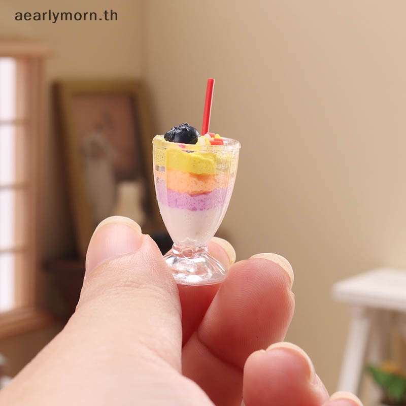 Aa โมเดลไอศกรีมบลูเบอร์รี่ 1:12 อุปกรณ์เสริม สําหรับตกแต่งบ้านตุ๊กตา TH
