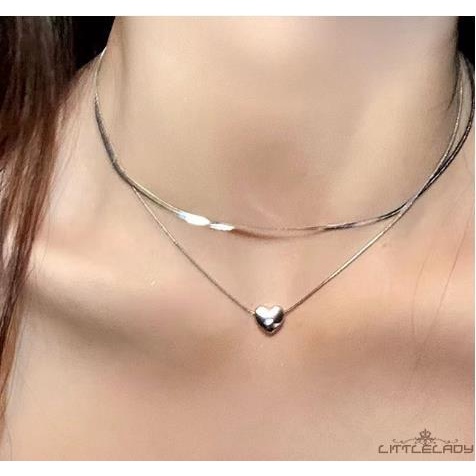 Ltl- สร้อยคอโชคเกอร์ รูปหัวใจ ขนาดเล็ก น่ารัก สร้อยคอโซ่ ชั้นเครื่องประดับ ของขวัญ สําหรับผู้หญิง เด