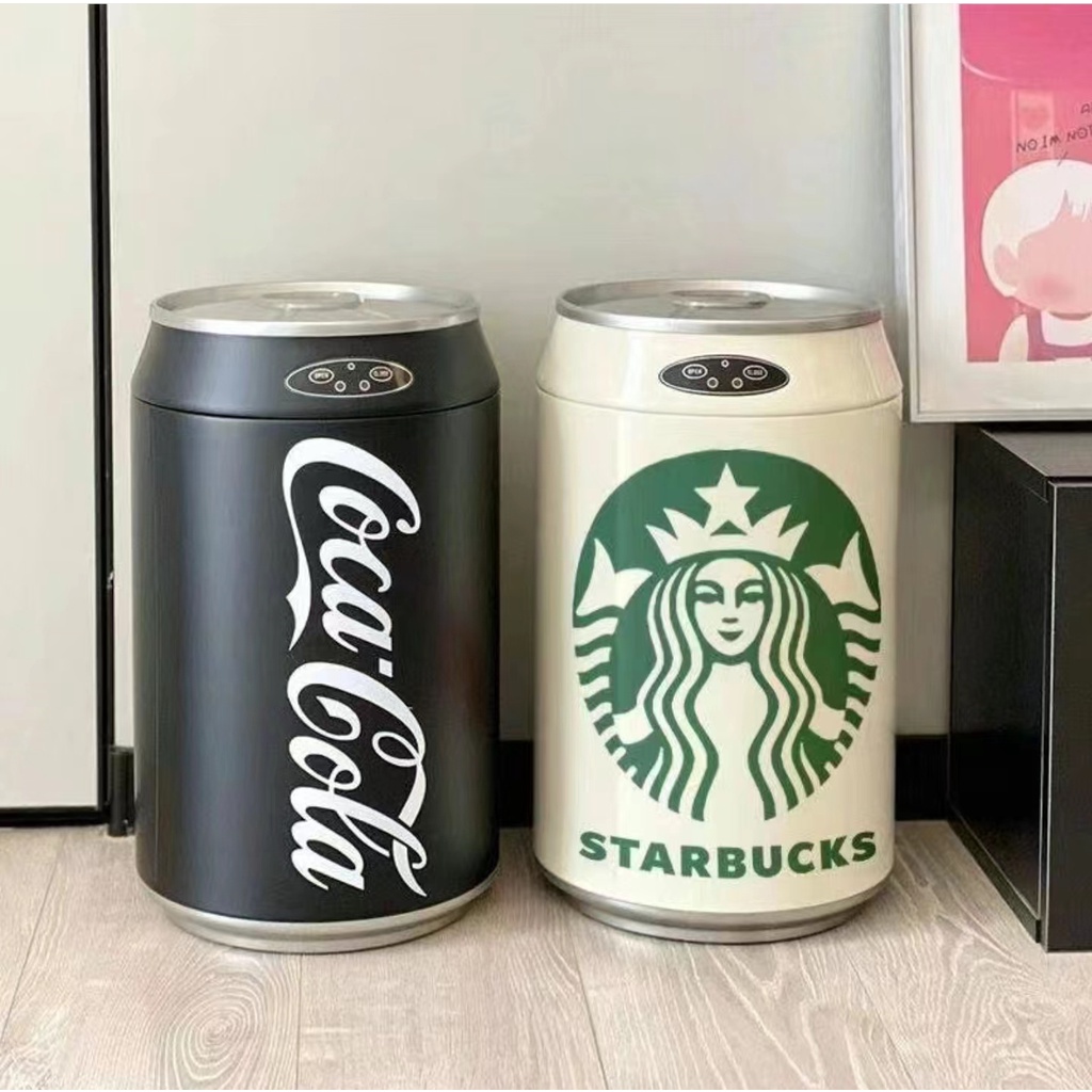 Starbucks ถังขยะเซนเซอร์ Coca-Cola ถังขยะอัจฉริยะ ถังขยะเซนเซอร์ ความจุขนาดใหญ่ ถังขยะเซ็นเซอร์ ถังขยะชักโครก ถังขยะไฟฟ้า ขนาดใหญ่