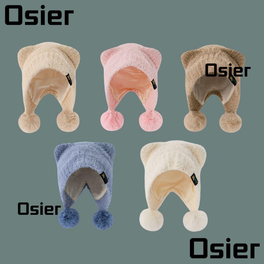 Osier1 หมวกถัก ป้องกันหู กันลม ให้ความอบอุ่น แฟชั่นฤดูหนาว สําหรับเด็กผู้ชาย และเด็กผู้หญิง อายุ 3-8 ปี