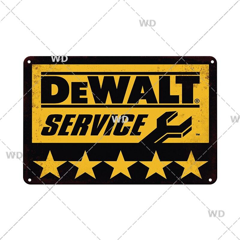 แผ่นป้ายโลหะดีบุก ลาย Dewalt สไตล์วินเทจย้อนยุค สําหรับตกแต่งผนังบ้าน โรงรถ โรงรถ คลับ