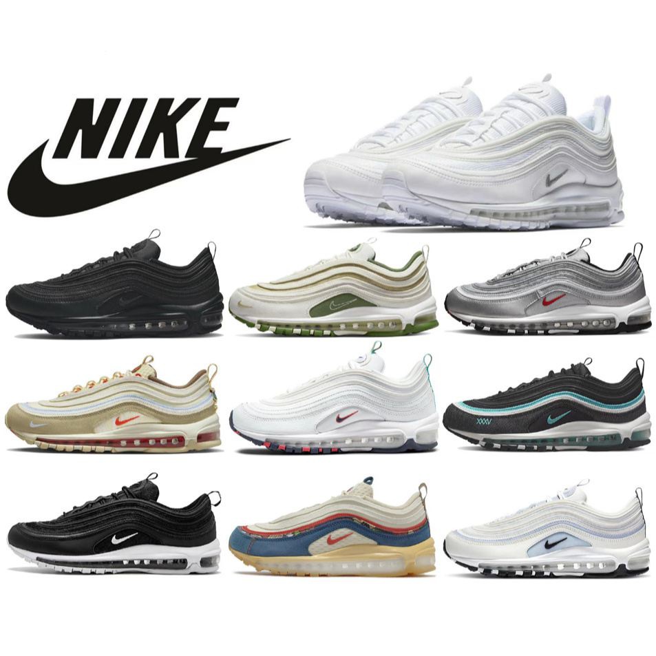 Nike Air Max 97 รองเท้าผ้าใบลําลอง สีดํา เหมาะกับการวิ่ง เล่นกีฬา สําหรับผู้ชาย ผู้หญิง max97