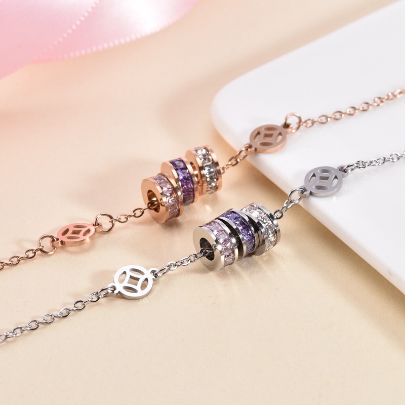พร้อมส่ง สร้อยข้อมือ สเตนเลส สามในหนึ่งเดียว กระดิ่งลม โชคดี ขนส่ง ฮ่องกง ฮ่องกง ไท้ บาป น้ําแข็ง คริสตัล ความมั่งคั่ง ดึงดูดความมั่งคั่ง