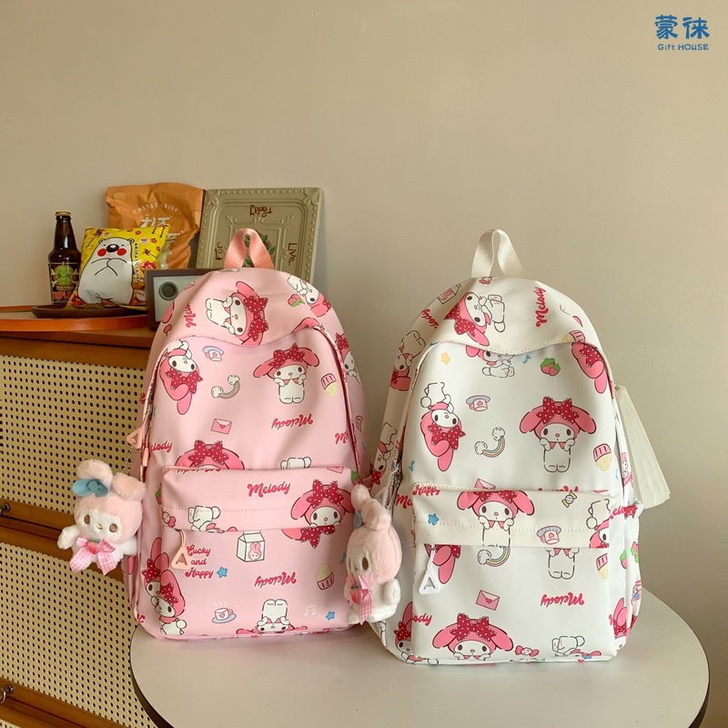 กระเป๋าเป้สะพายหลัง กระเป๋านักเรียน พิมพ์ลายการ์ตูน Sanrio My Melody Y2k น่ารัก จุของได้เยอะ กันน้ํา เหมาะกับของขวัญ สําหรับนักเรียนหญิง