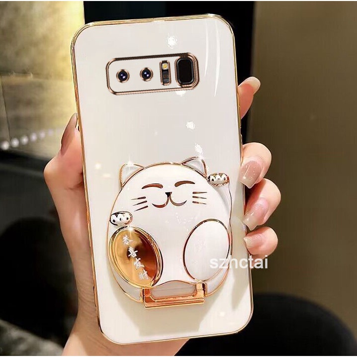 เคสโทรศัพท์ SAMSUNG note 8 เคสโทรศัพท์ Gong Xi Fa Cai พร้อมที่วางแมวนําโชค