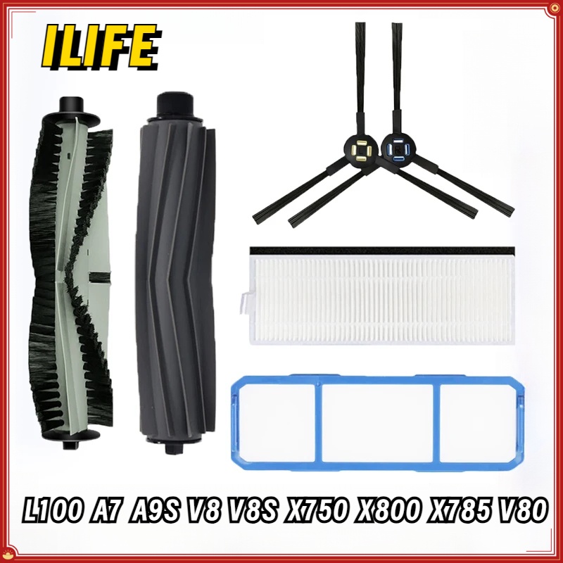 แปรงลูกกลิ้งแปรงด้านข้างอะไหล่กรอง Hepa สําหรับ ILIFE A7 A9S V8 V8S X750 X800 X785 V80 L100 หุ่นยนต์