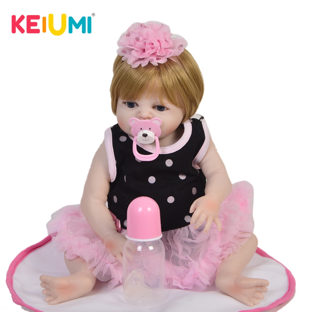 Keiumi ตุ๊กตาเด็กทารกแรกเกิด ซิลิโคนจําลอง 19 นิ้ว