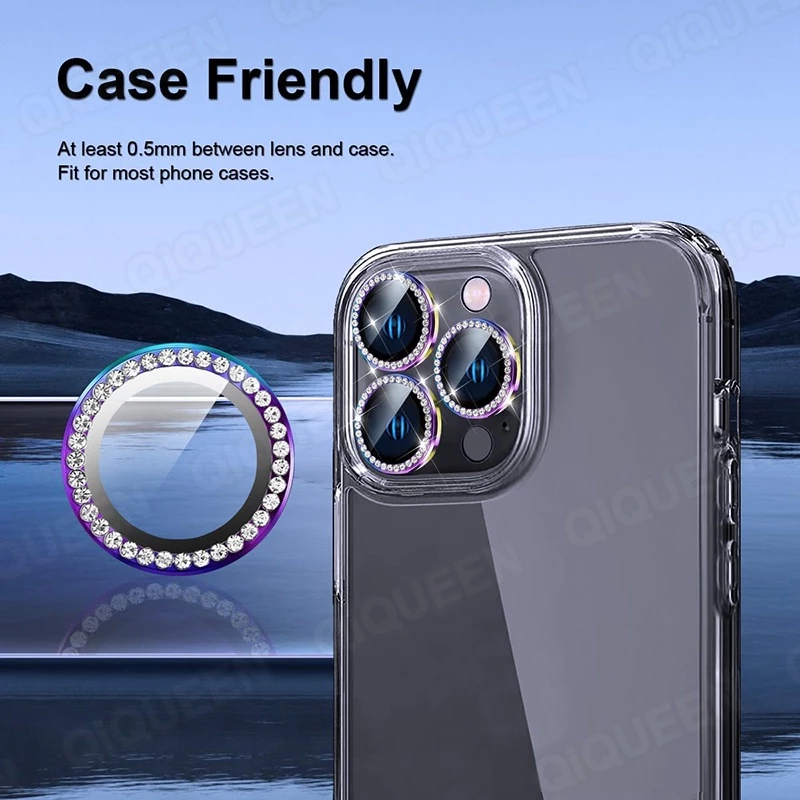แหวนป้องกันเลนส์กล้อง กลิตเตอร์ พร้อมกระจกนิรภัย iPhone 17/16/15/14 thumbnail 6