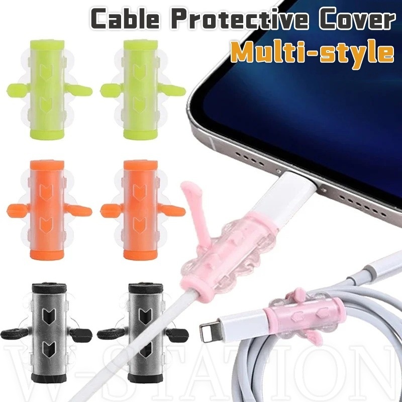 ฝาครอบป้องกันสายเคเบิล ป้องกันการแตกหัก - ที่ม้วนเก็บสายชาร์จ USB พลาสติก - ปลอกจัดการสายเคเบิลหูฟัง - ปลอกเก็บสายไฟข้อมูล