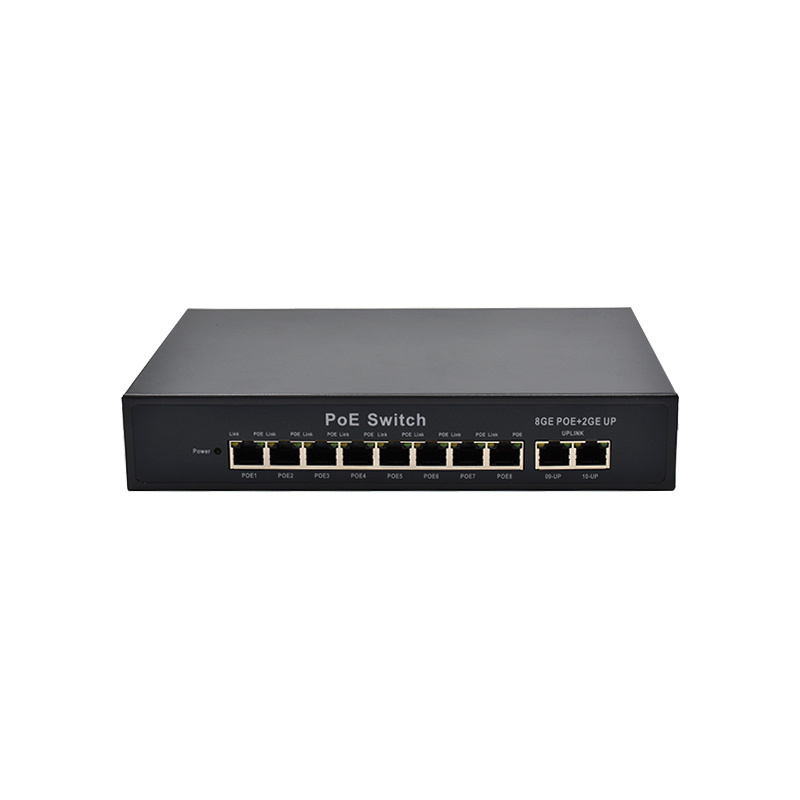 Gigabit 8-Port+2 Gigabit Online PoE Network Switch POE Power Supply Hub Ethernet Switch AI + Lightni