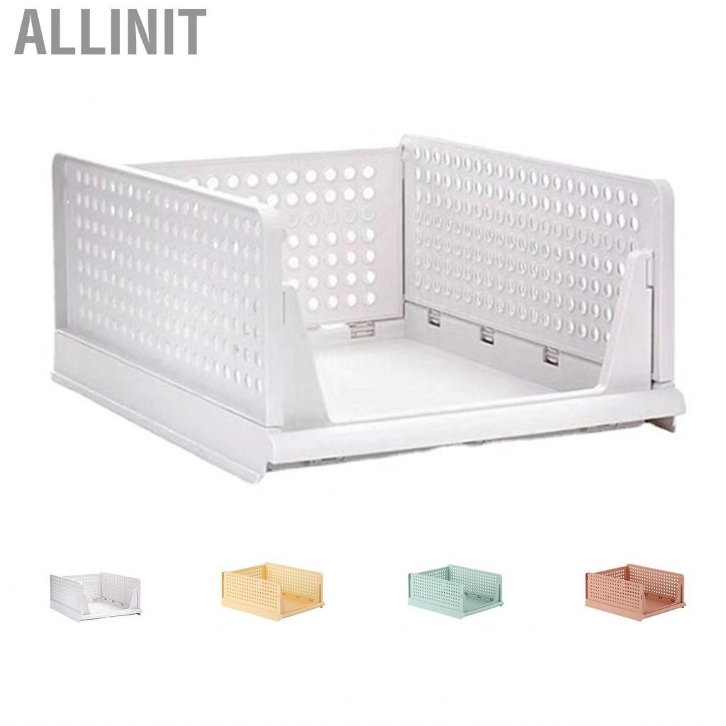 Allinit Stackable Storage Basket Plastic Large Open Drawer Wardrobe Cloth Container for Bedroom Living Room
