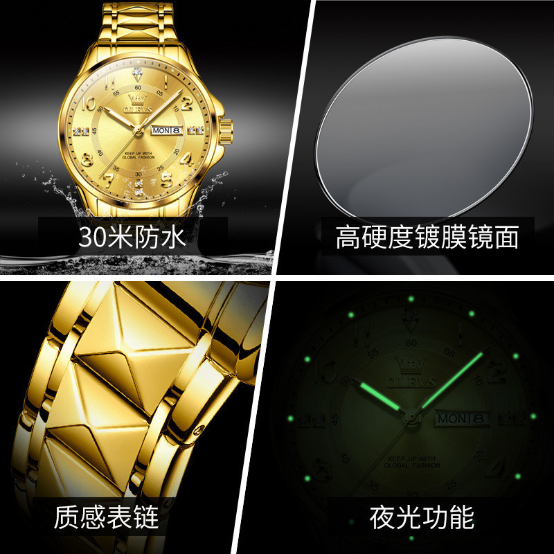 [พร้อมส่ง] Olevs 2910 นาฬิกาข้อมือควอตซ์ดิจิทัล สายสเตนเลส กันน้ํา หน้าปัดบอกเวลา ปฏิทินคู่ แฟชั่นเรียบง่าย สําหรับผู้ชาย (ฟรีกล่องนาฬิกาสวยหรู) - รูปที่ 6