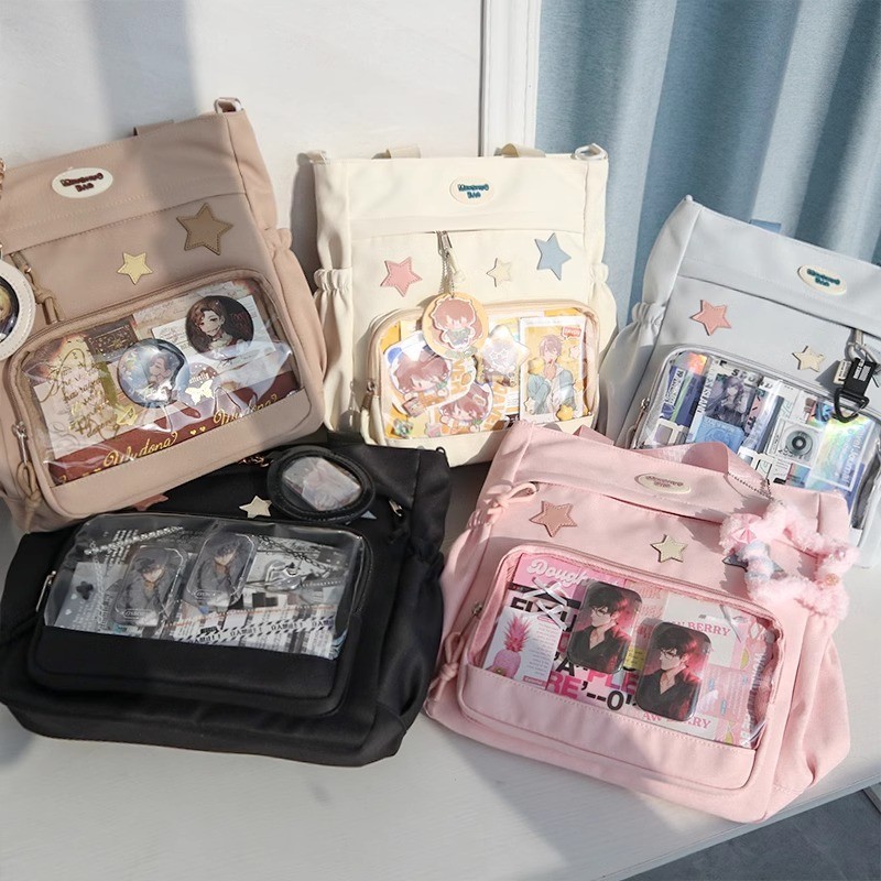 Kawaii Ita กระเป๋าสะพายไหล่ สะพายข้าง ขนาดใหญ่ สําหรับผู้หญิง DIY